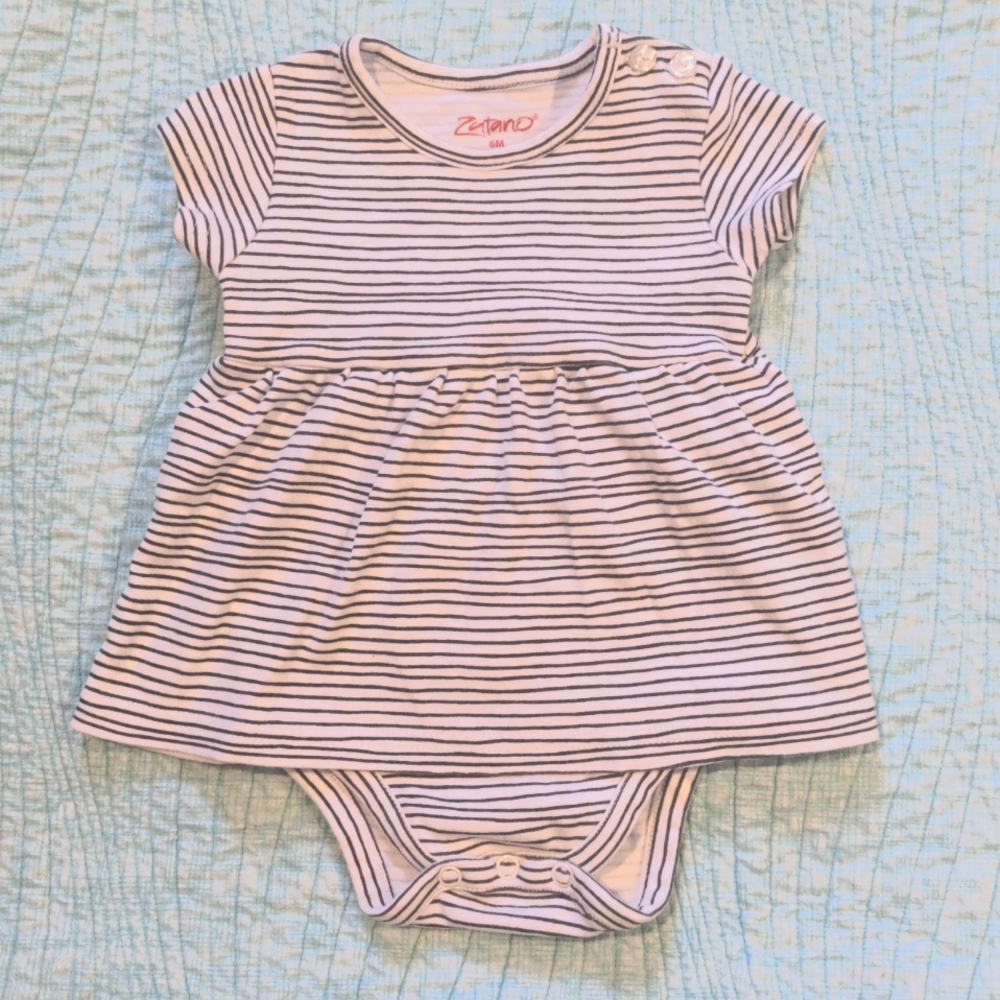 Striped Skirted Onesie-Zutano 6 months